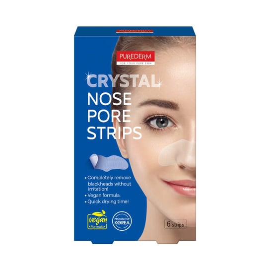 Purederm, Crystal Nose Pore Strips Wegańskie Oczyszczające Plastry Na Nos 6Sztuk Purederm