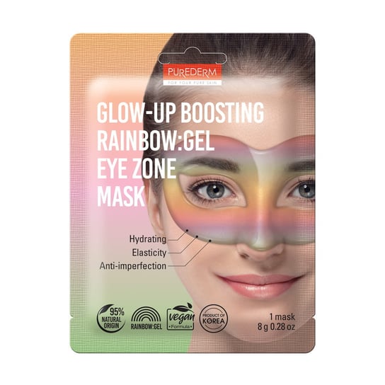 Purederm, Glow-Up Boosting Rainbow Wegańska Hydrożelowa Maska Na Oczy 8G Purederm