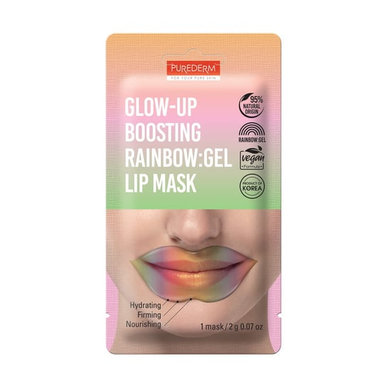 Purederm, Glow-Up Boosting Rainbow wegańska hydrożelowa maska na usta, 2 g Purederm