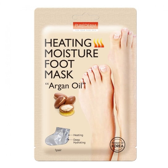 Purederm Heating Moisture Foot Mask “Argan Oil” rozgrzewająco-nawilżająca maseczka do stóp z olejkiem arganow Purederm