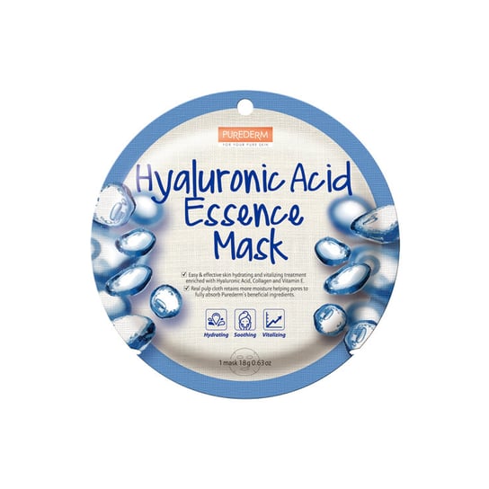 Purederm, Hyaluronic Acid Essence Mask maseczka w płacie Kwas Hialuronowy 18g Purederm