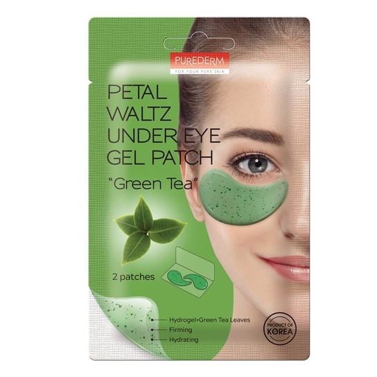 Purederm Under Eye Gel Patches, Wegańskie płatki pod oczy Zielona Herbata, 2 szt. Purederm