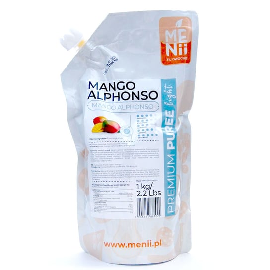 Puree Mango Alphonso LIGHT Premium z Erytrytolem Pulpa 1 kg - Menii Inny producent