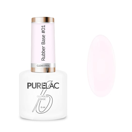 Purelac, Baza Kauczukowa, Rubber Base,  #01 Clear Pink, 6 ml Purelac