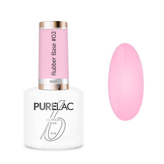 Purelac, Baza Kauczukowa, Rubber Base, #02 Rosy, 6 ml Purelac