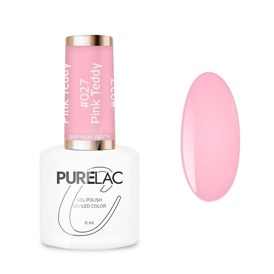 Purelac, Lakier Hybrydowy - #027 Pink Teddy, 6ml Purelac