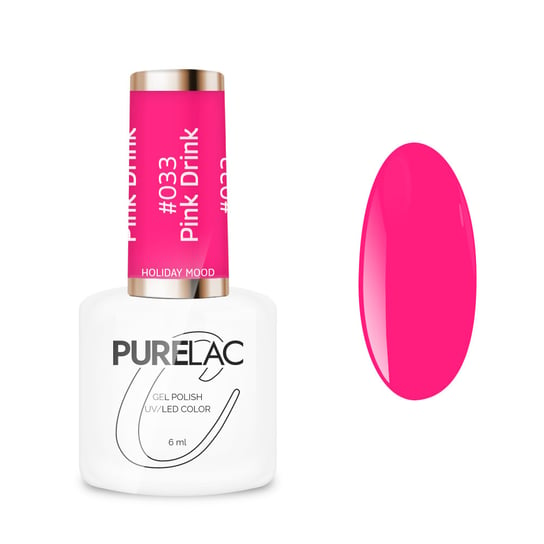 Purelac, Lakier Hybrydowy - #033 Pink Drink, 6ml Purelac