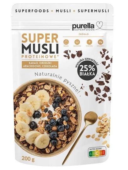 Purella Musli Proteinowe  Płatki Śniadaniowe Do Jogurtu 200g PURELLA