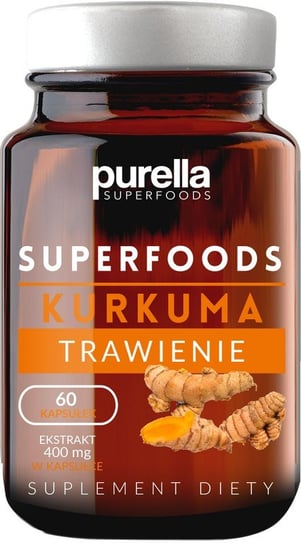 Purella Superfoods, Kurkuma, suplement diety, 60 kapsułek Purella Superfoods
