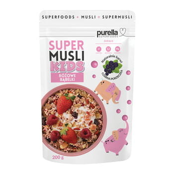 Purella Superfoods SuperMusli KIDS Różowe bąbelki 200 g PURELLA