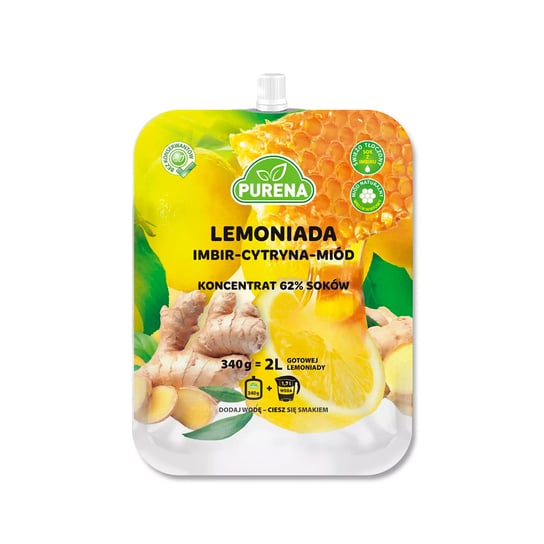 Purena, koncentrat lemoniada imbir cytryna miód, 340 g Purena
