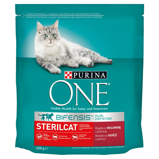 PURINA ONE Sterilcat Karma dla kotów bogata w wołowinę i pszenicę 450 g PURINA ONE