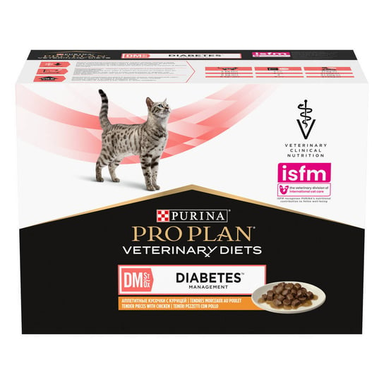 Purina Pro Plan Veterinary Diets DM Diabetes Management Mokra Karma Dla Kota 10x85g Redukcja Glukozy Purina Pro Plan