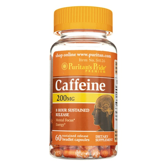Puritan's Pride, Caffeine 200 mg, Suplement diety, 60 kaps. Puritan's Pride