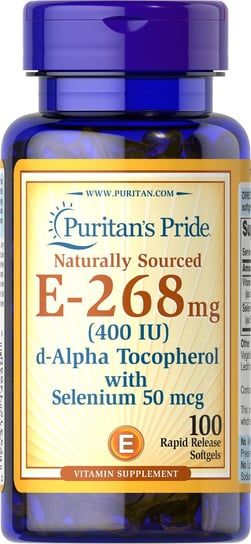 Puritan's Pride, Witamina E 268 mg z Selenem, Suplement diety, 100 kaps. Puritan's Pride