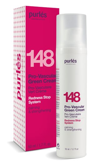 Purles, Redness Stop System 148, zielony krem do skóry naczyniowej, 50 ml Purles