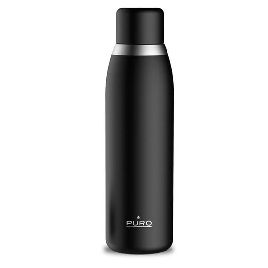 Puro, Butelka termiczna, INOX z inteligentną nakrętka LED, Smart Bottle, czarny, 500ml Puro