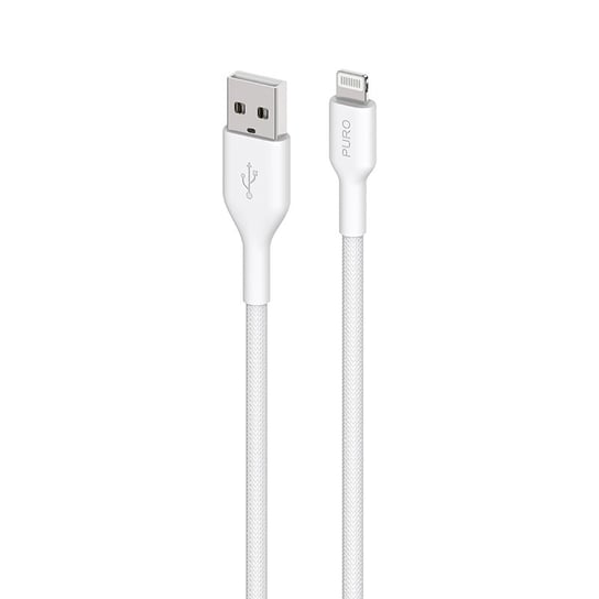PURO Fabric - Kabel w oplocie USB-A / Lightning MFi 1,2m (biały) Puro