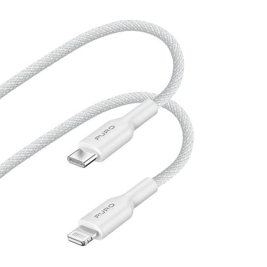 PURO Fabric - Kabel w oplocie USB-C / Lightning MFi 1,2m (biały) Puro