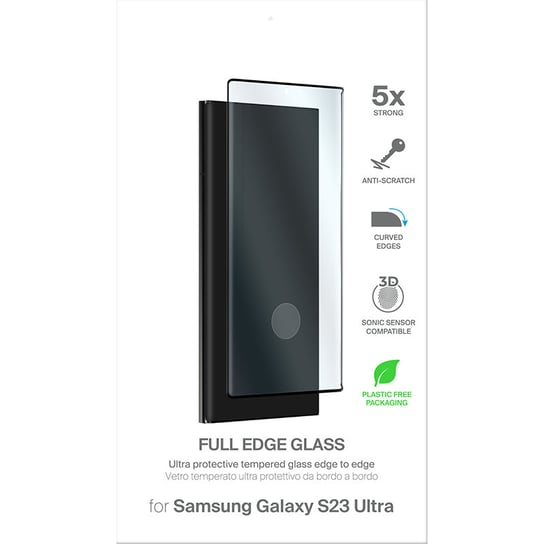 PURO Frame Tempered Glass - Szkło ochronne hartowane na ekran Samsung Galaxy S23 Ultra (czarna ramka) Puro