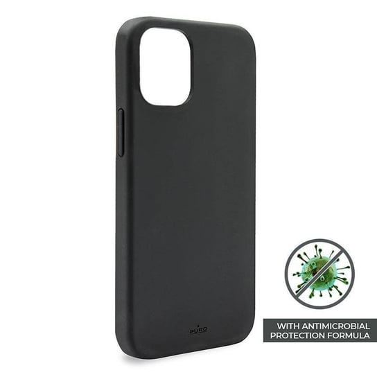 PURO ICON Anti-Microbial Cover - Etui iPhone 12 / iPhone 12 Pro z ochroną antybakteryjną (czarny) Puro