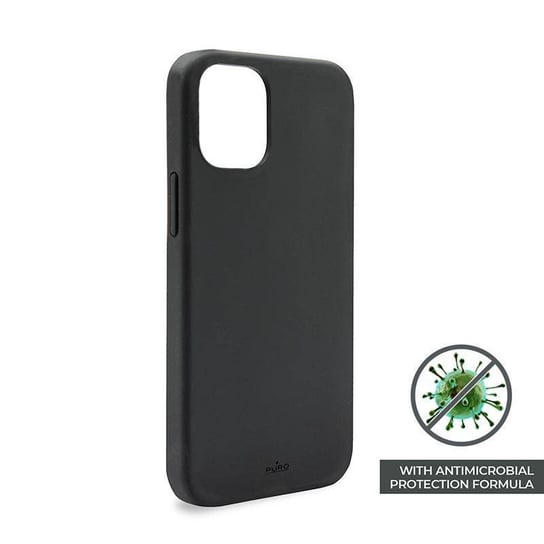 PURO ICON Anti-Microbial Cover - Etui iPhone 12 Mini z ochroną antybakteryjną (czarny) Puro