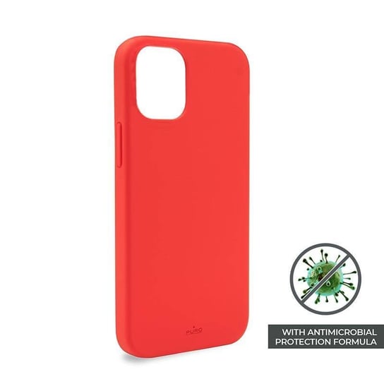PURO ICON Anti-Microbial Cover - Etui iPhone 12 Mini z ochroną antybakteryjną (czerwony) Puro
