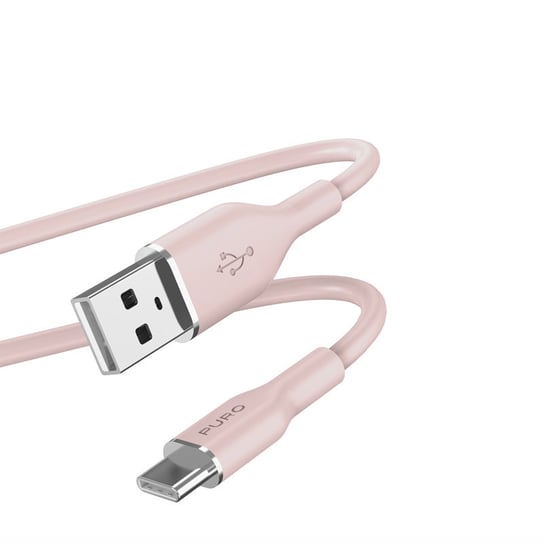 PURO ICON Soft Cable – Kabel USB-A do USB-C 1.5 m (Dusty Pink) Puro