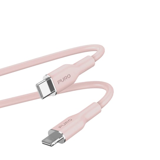PURO ICON Soft Cable – Kabel USB-C do Lightning MFi 1.5 m (Dusty Pink) Puro