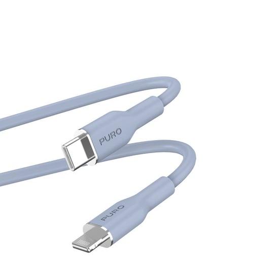 PURO ICON Soft Cable – Kabel USB-C do Lightning MFi 1.5 m (Powder Blue) Puro