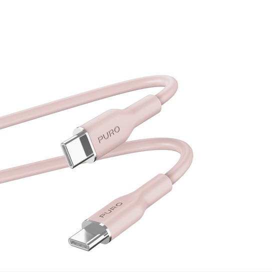 PURO ICON Soft Cable – Kabel USB-C do USB-C 1.5 m (Dusty Pink) Puro