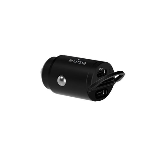 PURO Mini Car Fast Charger – Ładowarka samochodowa 2 x USB-C Power Delivery 30 W (czarny) Puro