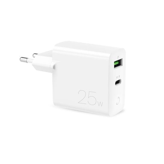 PURO Mini Fast Travel Charger - Ładowarka sieciowa USB-A + USB-C Power Delivery 25W (biały) Forcetop