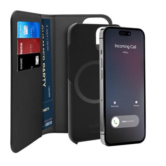 PURO Wallet Detachable MagSafe - Etui 2w1 iPhone 14 / iPhone 13 (czarny) Puro