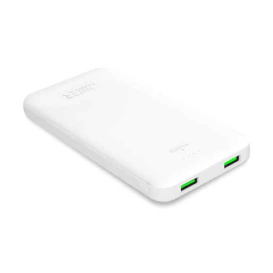 Puro White Fast Charger Power Bank – Power bank dla smartfonów i tabletów 10000 mAh, 2xUSB (biały) Puro