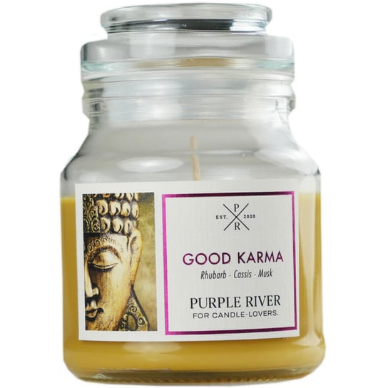 Purple River sojowa naturalna świeca zapachowa w szkle 4 oz 113 g - Good Karma Purple River