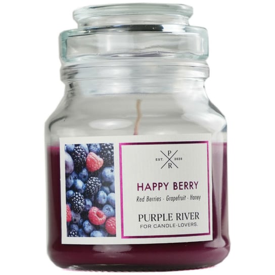 Purple River sojowa naturalna świeca zapachowa w szkle 4 oz 113 g - Happy Berry Purple River