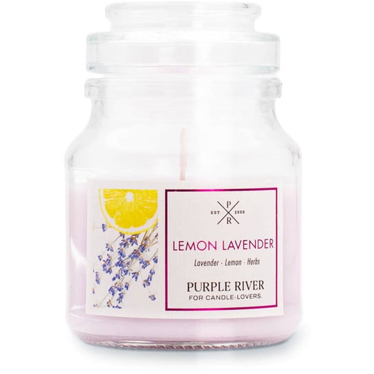 Purple River sojowa naturalna świeca zapachowa w szkle 4 oz 113 g - Lemon Lavender Purple River