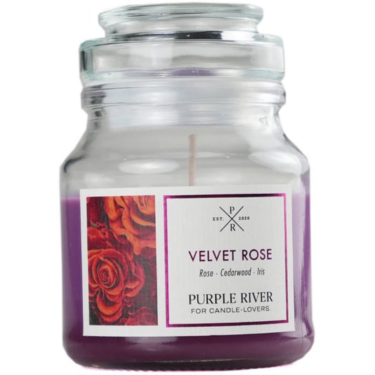 Purple River sojowa naturalna świeca zapachowa w szkle 4 oz 113 g - Velvet Rose Purple River