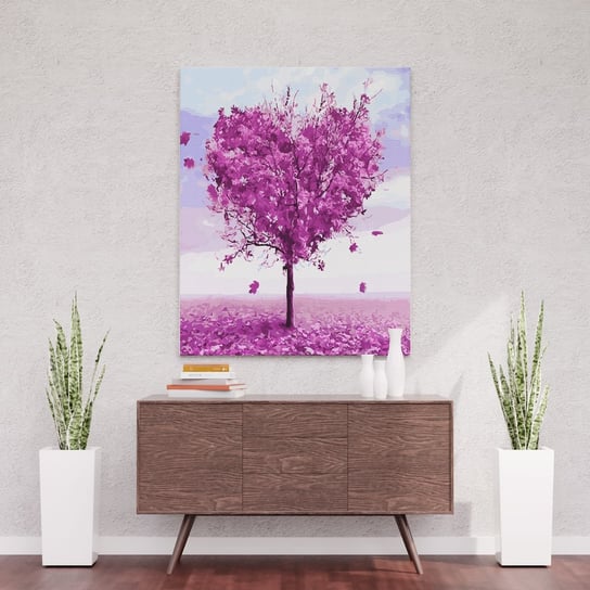 Purpurowe drzewo miłości - Malowanie po numerach 50x40 cm ArtOnly