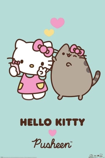 Pusheen i Hello Kitty Miłość , Plakat 61x91,5 cm Pusheen