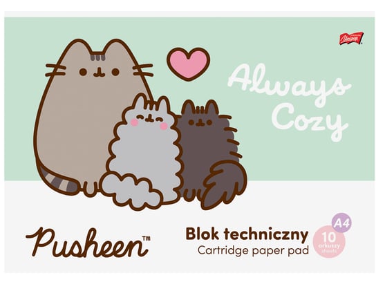 Pusheen The Cat, Blok techniczny A4, 10 białych kartek St.Majewski