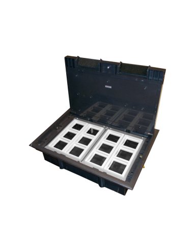 Puszka podłogowa (floorbox) 12M (45x45) regulowana głębokość, do podłogi technicznej (wylewka opcjonalnie) Alantec