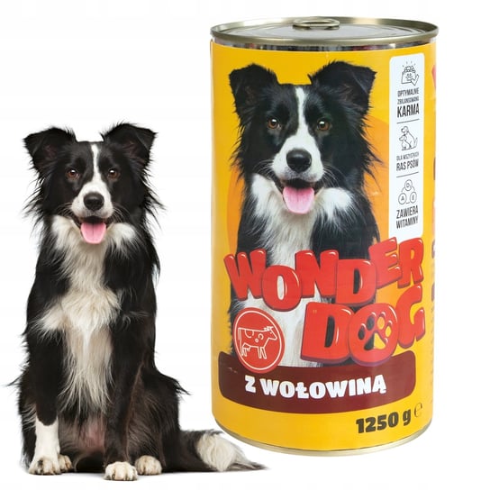 Puszki Karma dla PSA WONDER DOG mokra ZESTAW 18X1250G wołowina VIT D3 E inna (Inny)