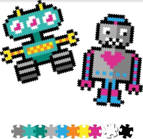Puzzelki Pixelki Jixelz 700 elem. -roboty Fat Brain Toys