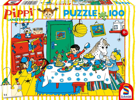 Puzzle 100 El Dla Dzieci 6+ Z Serii Pippi Pończoszanka Wysoka Jakość Idealne Na Prezent Schmidt