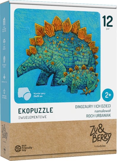 Puzzle 2 elementowe Dinozaury I Ich Dzieci MUDUKO