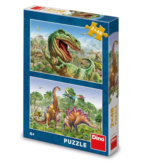 Puzzle 2 w 1 układanka z dinozaurami 2 x 48 elementów dla dzieci 4+ idealne na prezent Dino Toys