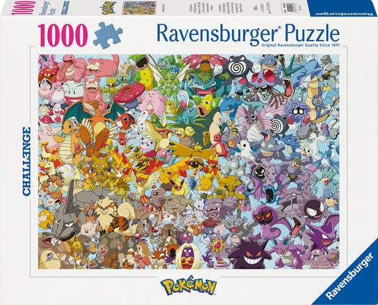 Puzzle 2D, CHALLENGE, Pokemon, 1000 elementów Ravensburger