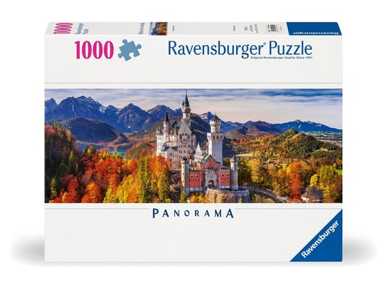 Puzzle 2D, PANORAMA, Zamek w Bawarii, 1000 elementów Ravensburger